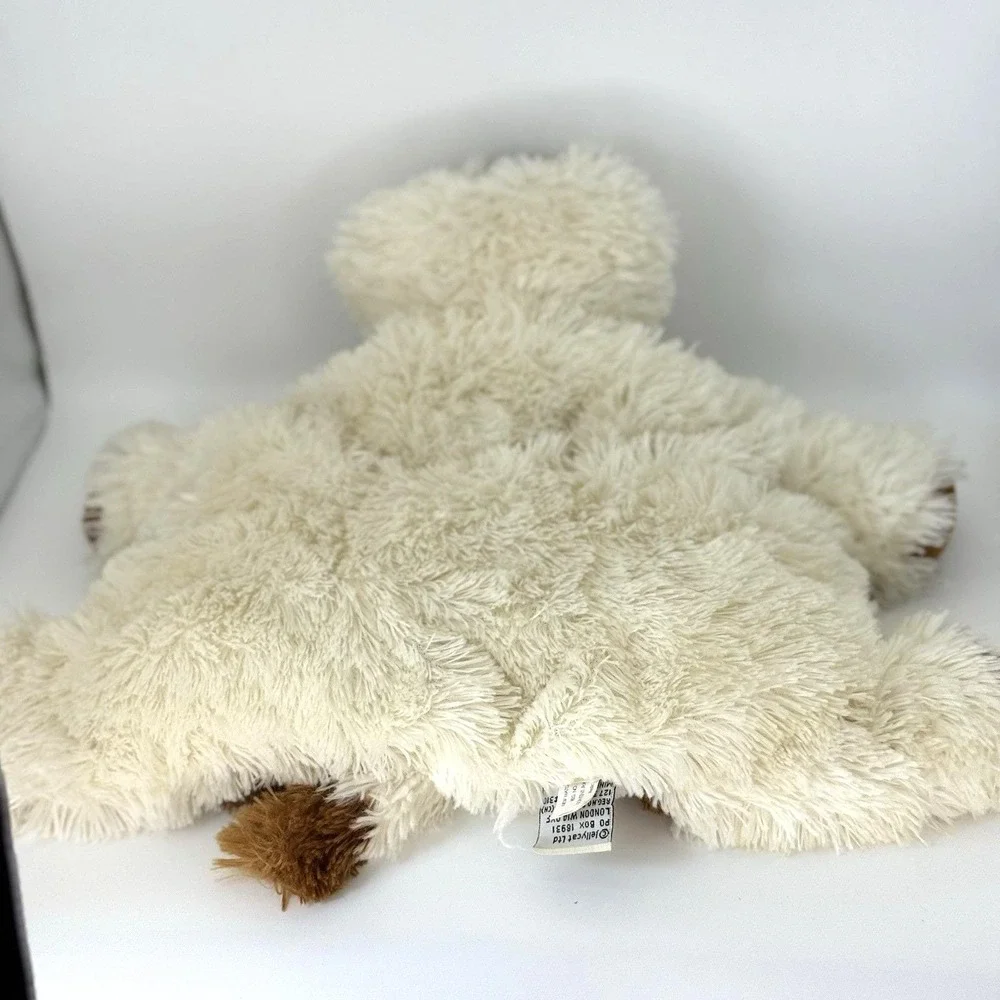 VTG Jellycat Large Laying Dog Plush Cream Brown Floppy Stuffed Animal 14